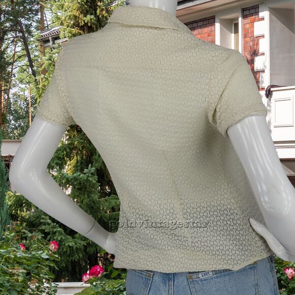 Vintage Guess Lace Mesh Textured Sheer USA Made Top - Picture 4 of 11